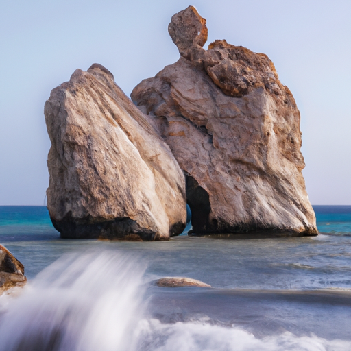 תקריב של סלע אפרודיטה בחוף קפריסין