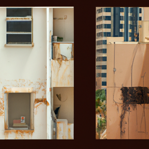 השוואה לפני ואחרי של מרחב מגורים נגוע מזיקים בתל אביב.