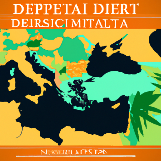 1. מפה מאוירת המדגישה את אזור הים התיכון ומדינות שתרמו לתזונה.